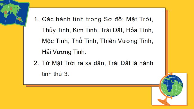 PowerPoint Tự nhiên và xã hội 3 Bài 23: Trái đất trong hệ mặt trời