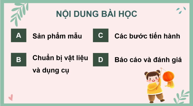 PowerPoint Công nghệ 4 Bài 13: Làm đèn lồng