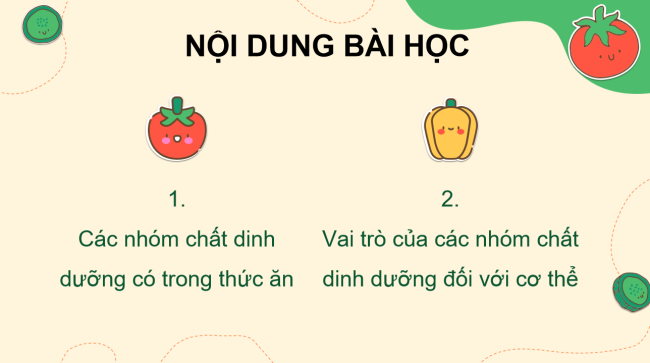 PowerPoint Khoa học 4 Bài 23: Các nhóm chất dinh dưỡng có trong thức ăn