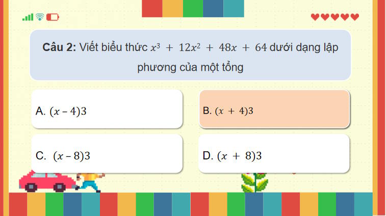 Game khởi động Toán 8 Bài tập cuối chương 2