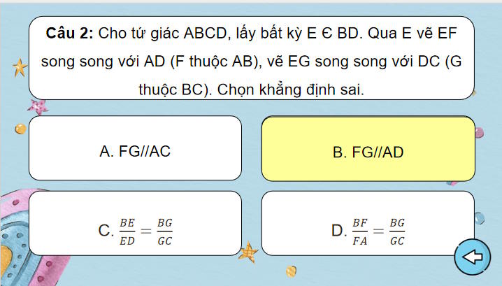 Game khởi động Toán 8 Bài tập cuối chương 4