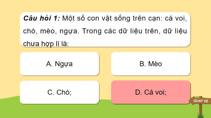 Game khởi động Toán 8 Bài tập cuối chương 5