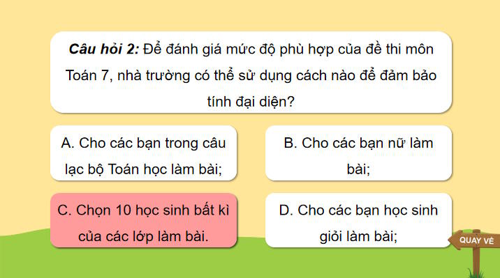 Game khởi động Toán 8 Bài tập cuối chương 5