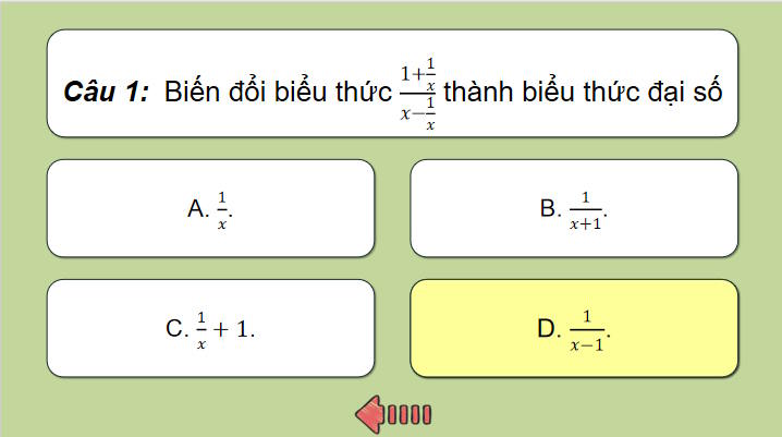Game khởi động Toán 8 Bài tập cuối chương 6