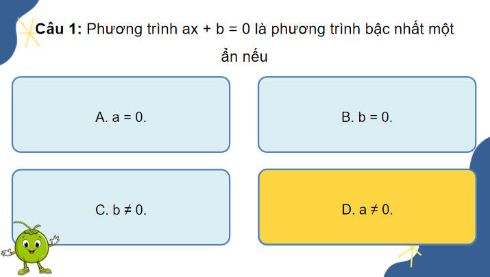Game khởi động Toán 8 Bài tập cuối chương 7