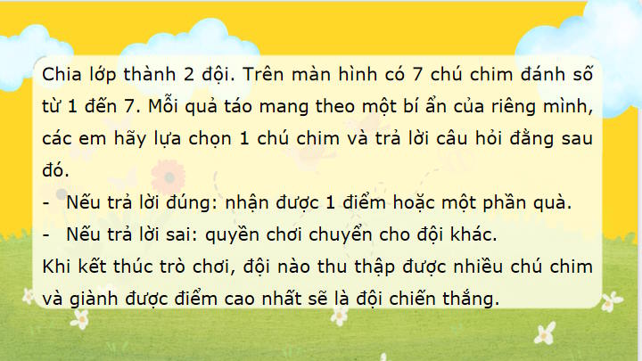 Game khởi động Toán 8 Bài tập cuối chương 9