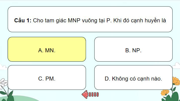 Game khởi động Toán 8 Bài tập cuối chương 9