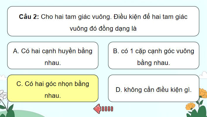 Game khởi động Toán 8 Bài tập cuối chương 9