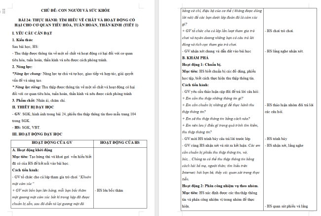 Giáo án Tự nhiên và xã hội 3 Bài 24