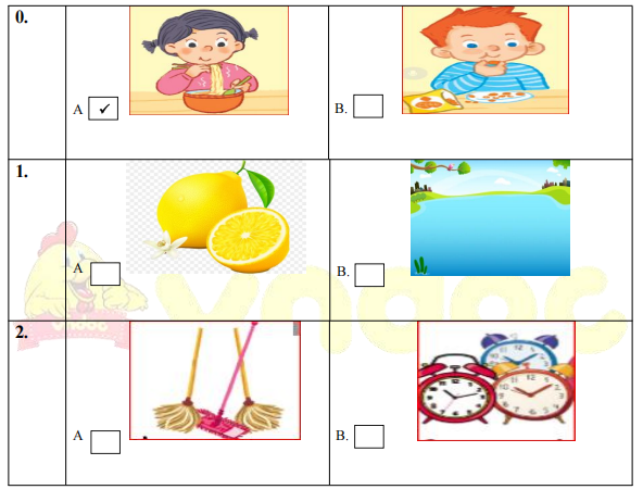 Đề kiểm tra học kì 2 môn Tiếng Anh lớp 1 minh họa 1