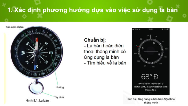 PowerPoint Địa lí 6 Bài 8: Thực hành xác định phương hướng ngoài thực tế