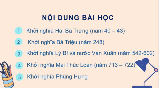 PowerPoint Lịch sử 6 Bài 18: Các cuộc đấu tranh giành độc lập dân tộc trước thể kỉ X