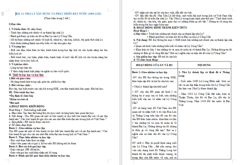 Giáo án Lịch sử 7 Kết nối Bài 11