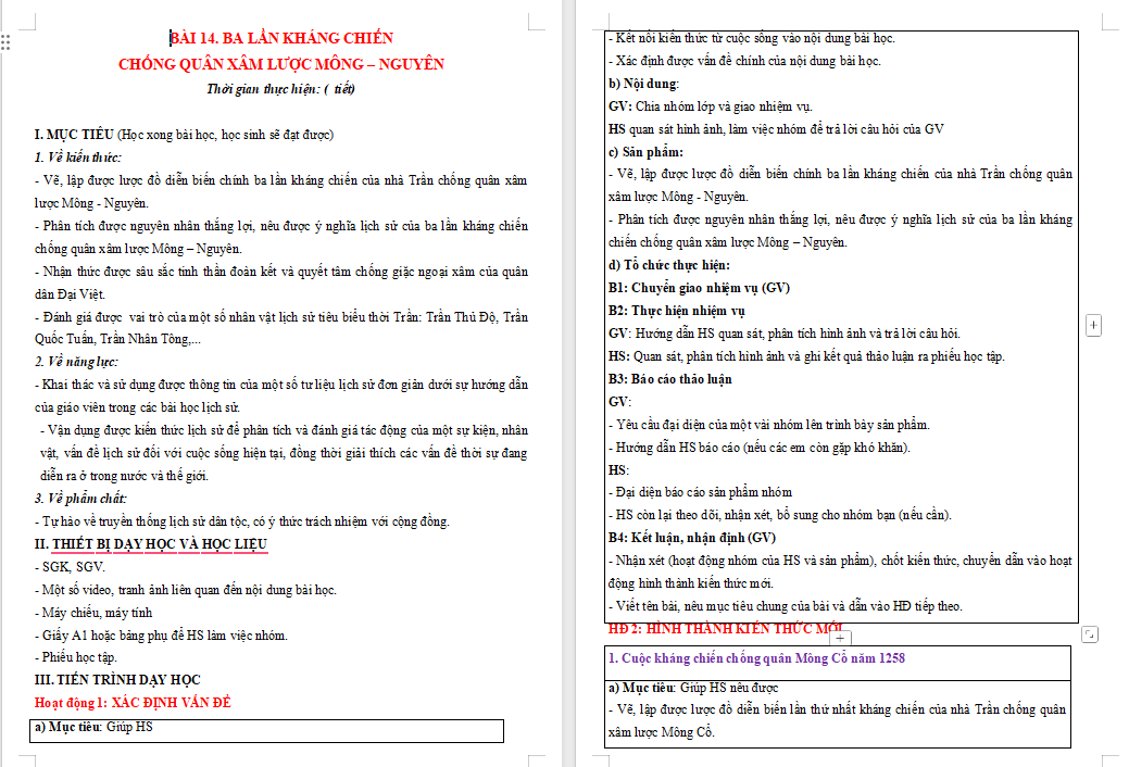 Giáo án Lịch sử 7 Kết nối Bài 14