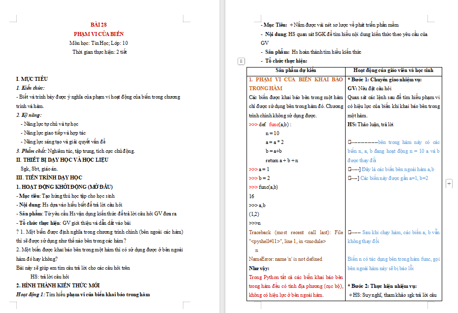 Phạm vi của biến