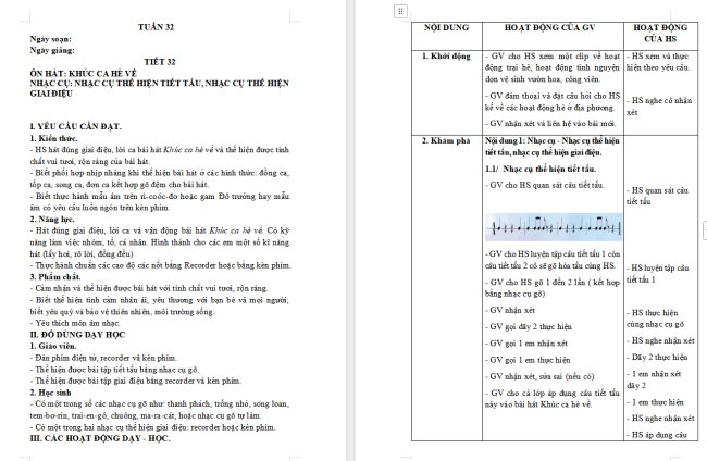 Giáo án Âm nhạc 5 Tiết 32
