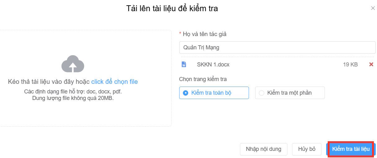 Kiểm tra tài liệu