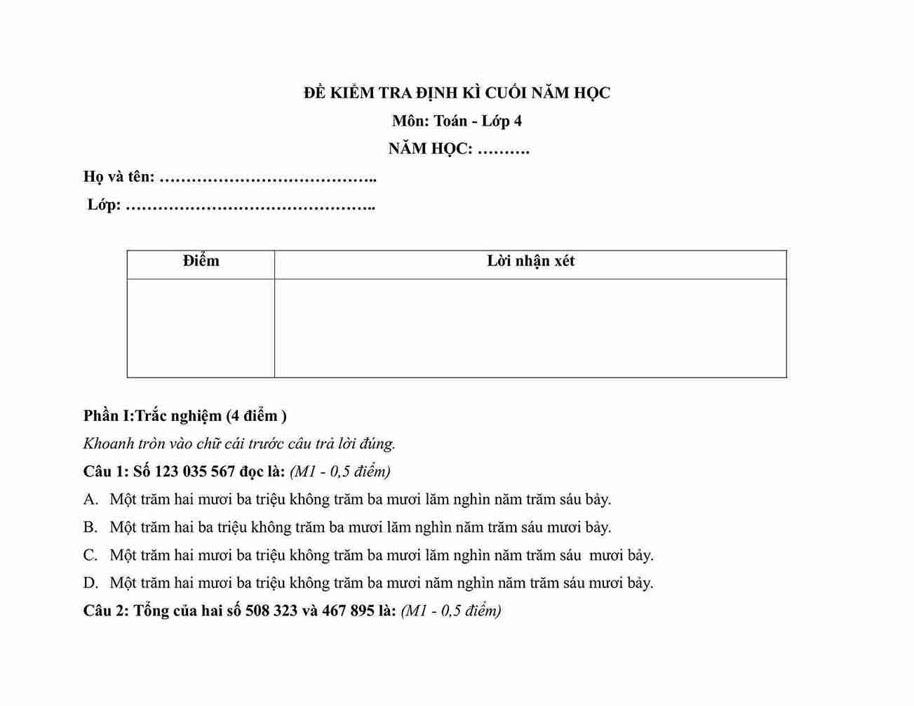 De thi toan cuoi ki 2 lop 4 KNTT de 1 3*925891