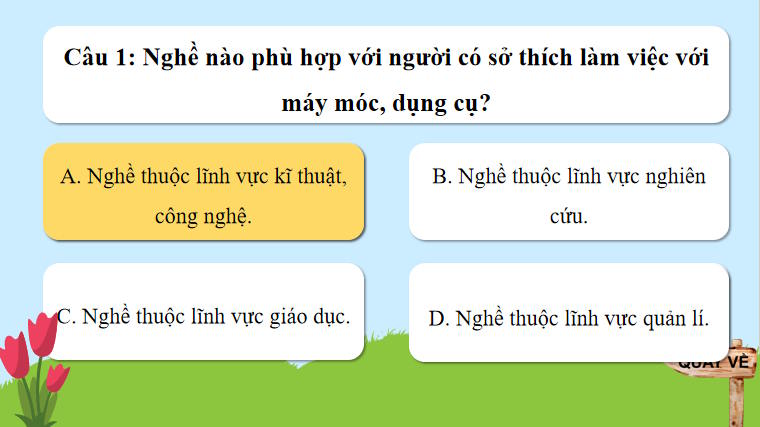 Trò chơi khởi động Công nghệ 9 Định hướng nghề nghiệp Bài 5