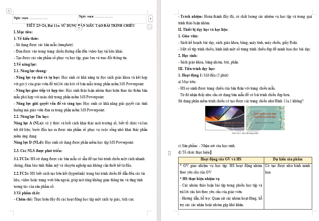 Sử dụng bản mẫu tạo bài trình chiếu