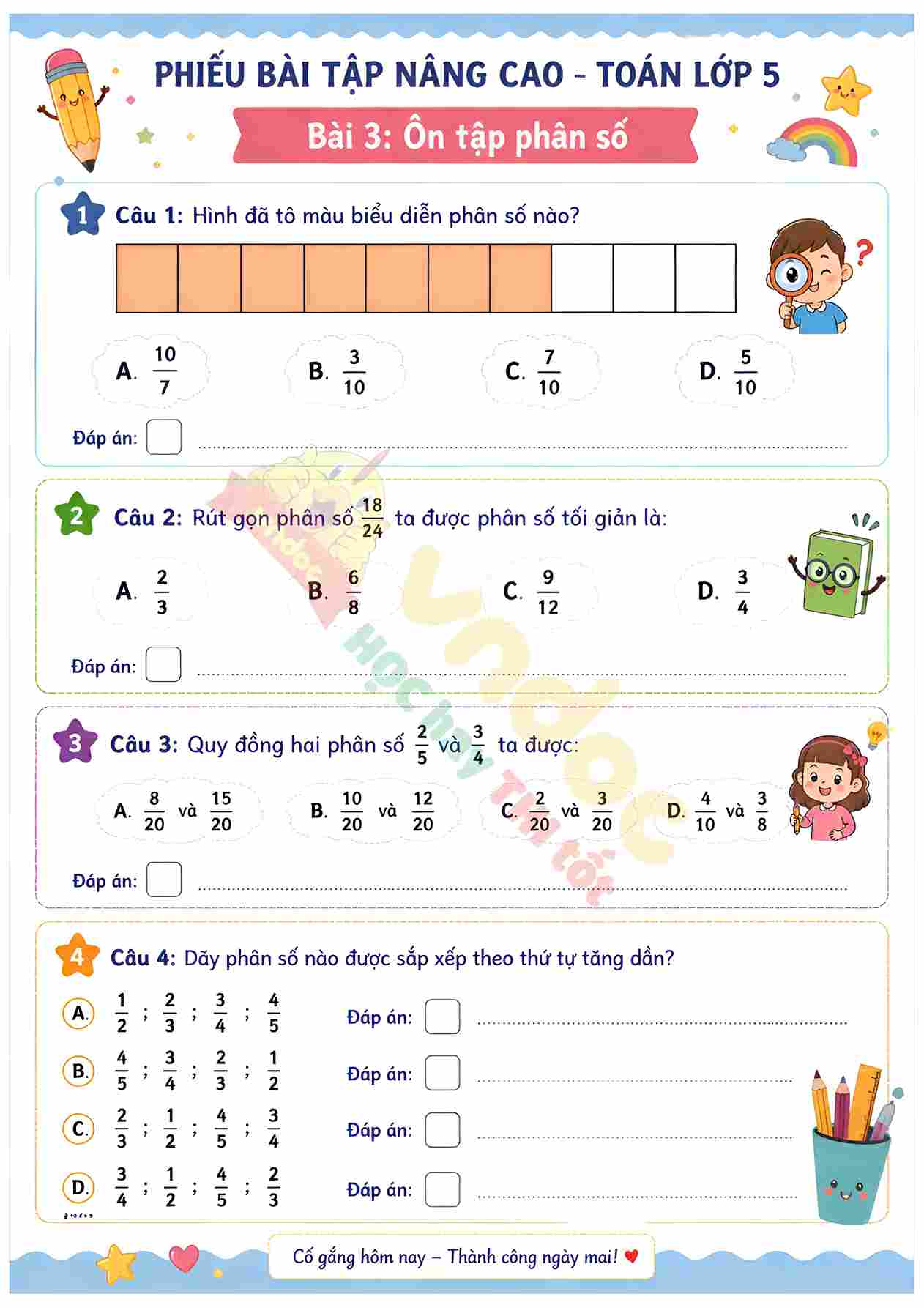 bai tap toan lop 5 bai 3 on tap phan so mh02*934760