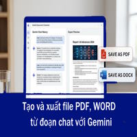 Cách tạo và xuất file PDF, WORD chuẩn xịn từ đoạn chat với Gemini giúp soạn đề nhanh chóng