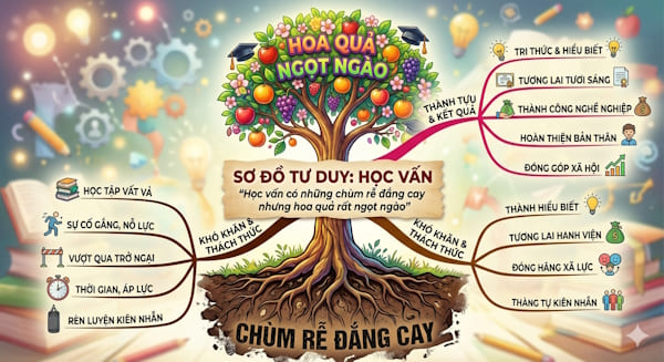 Học vấn có những chùm rễ đắng cay nhưng hoa quả rất ngọt ngào
