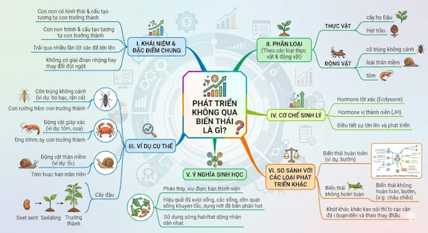 Phát triển không qua biến thái là gì?