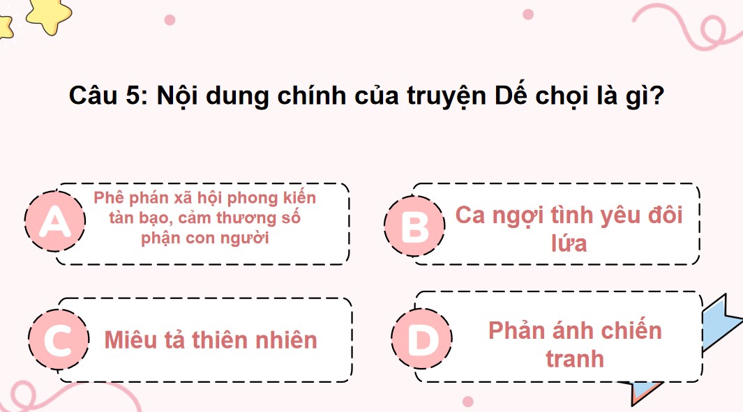 Game khởi động Ngữ văn 9 Bài Dế chọi