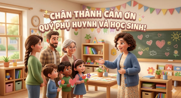 Lời cảm ơn của giáo viên đối với phụ huynh