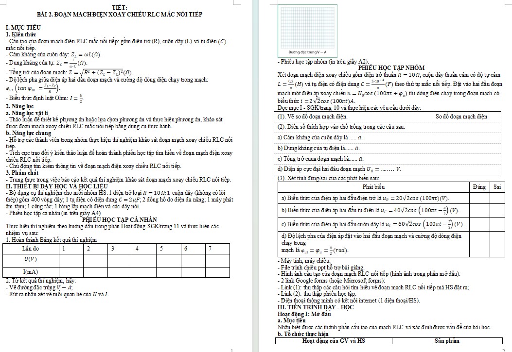 Giáo án word Chuyên đề Vật lí 12 KNTT Bài 2