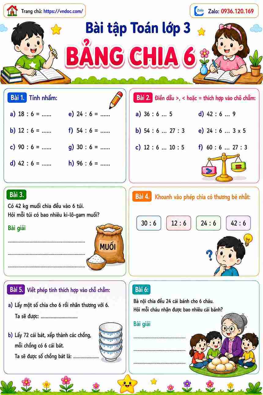 Bai tap Toan lop 3 Bang chia 6*946320