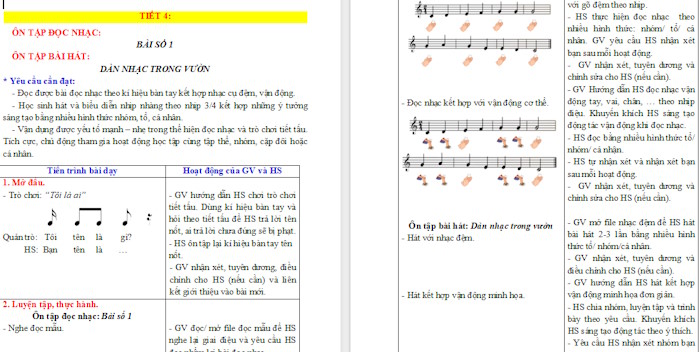 Giáo án Âm nhạc 2 Tiết 2: Ôn tập Hát và đọc nhạc. Vận dụng sáng tạo