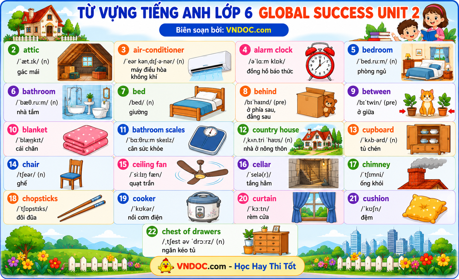 Từ vựng tiếng Anh 6 Global Success học kì 1
