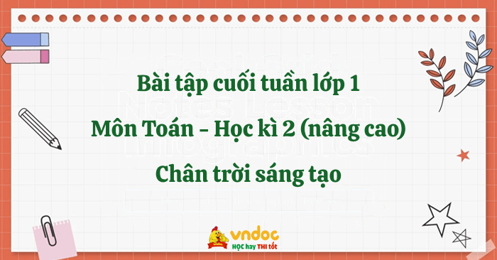 Bài tập cuối tuần Toán lớp 1 Chân trời sáng tạo - Học kì 2 (nâng cao)