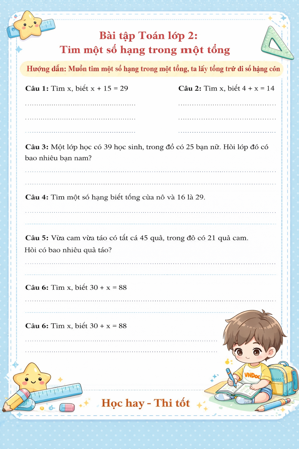 bai tap toan lop 2 tim so hang trong mot tong h1*953531
