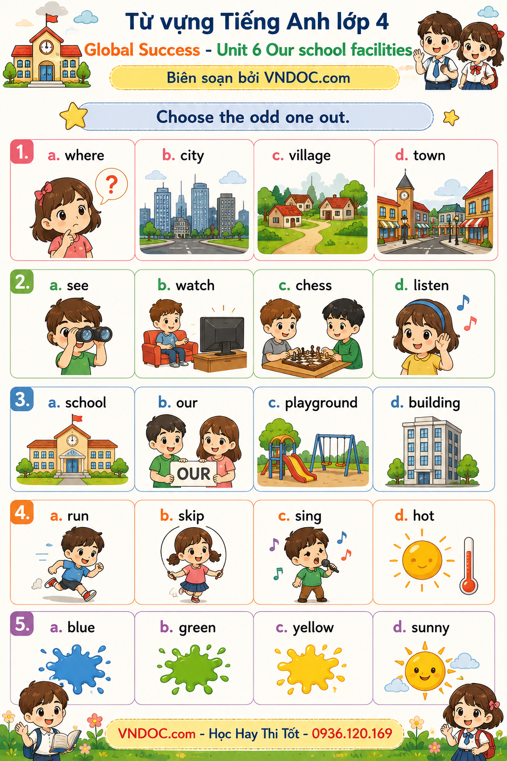 Từ vựng Unit 6 lớp 4 Global Success