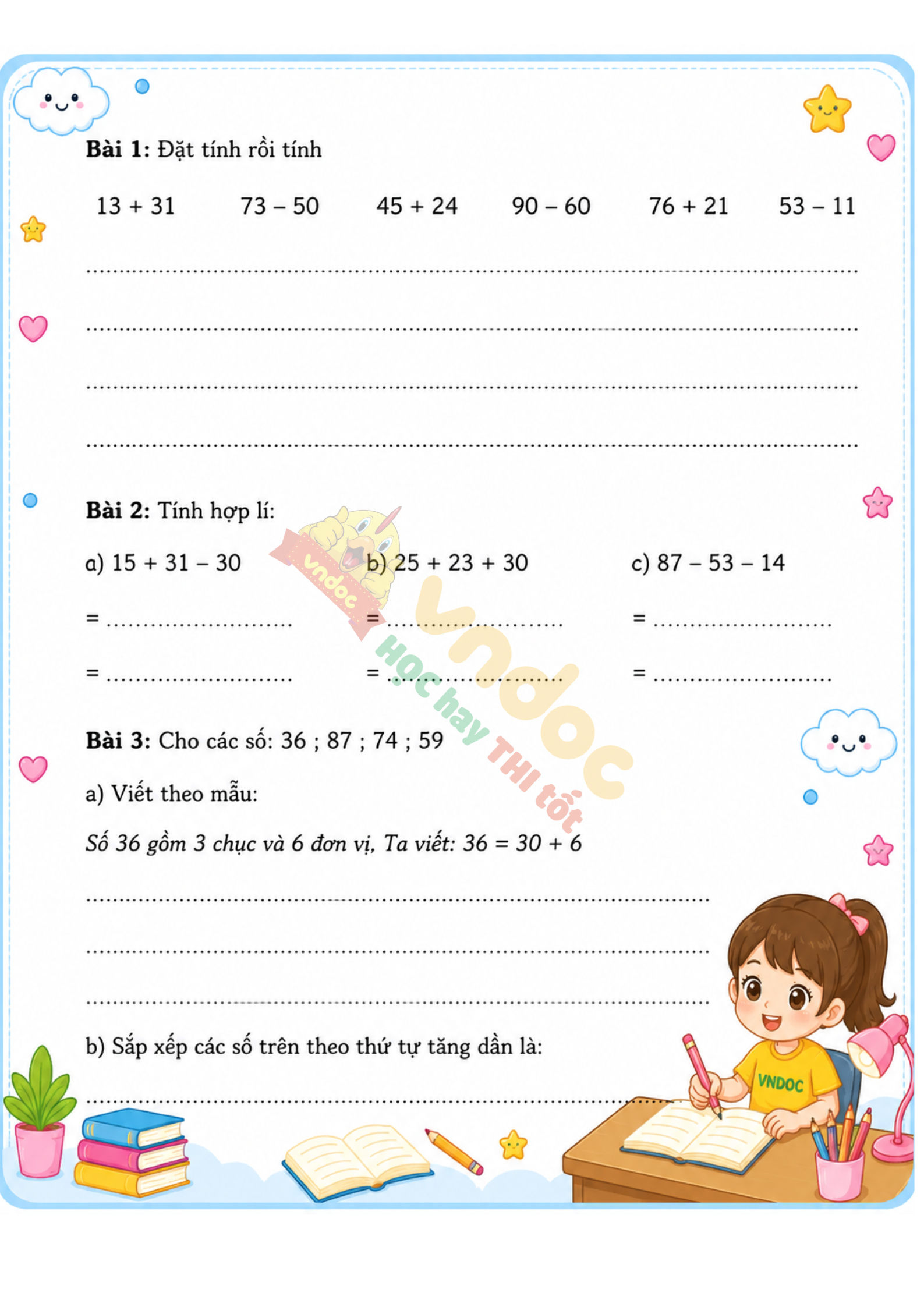 bt cuoi tuan toan lop 2 tuan 1 co ban sach kntt h2*956469