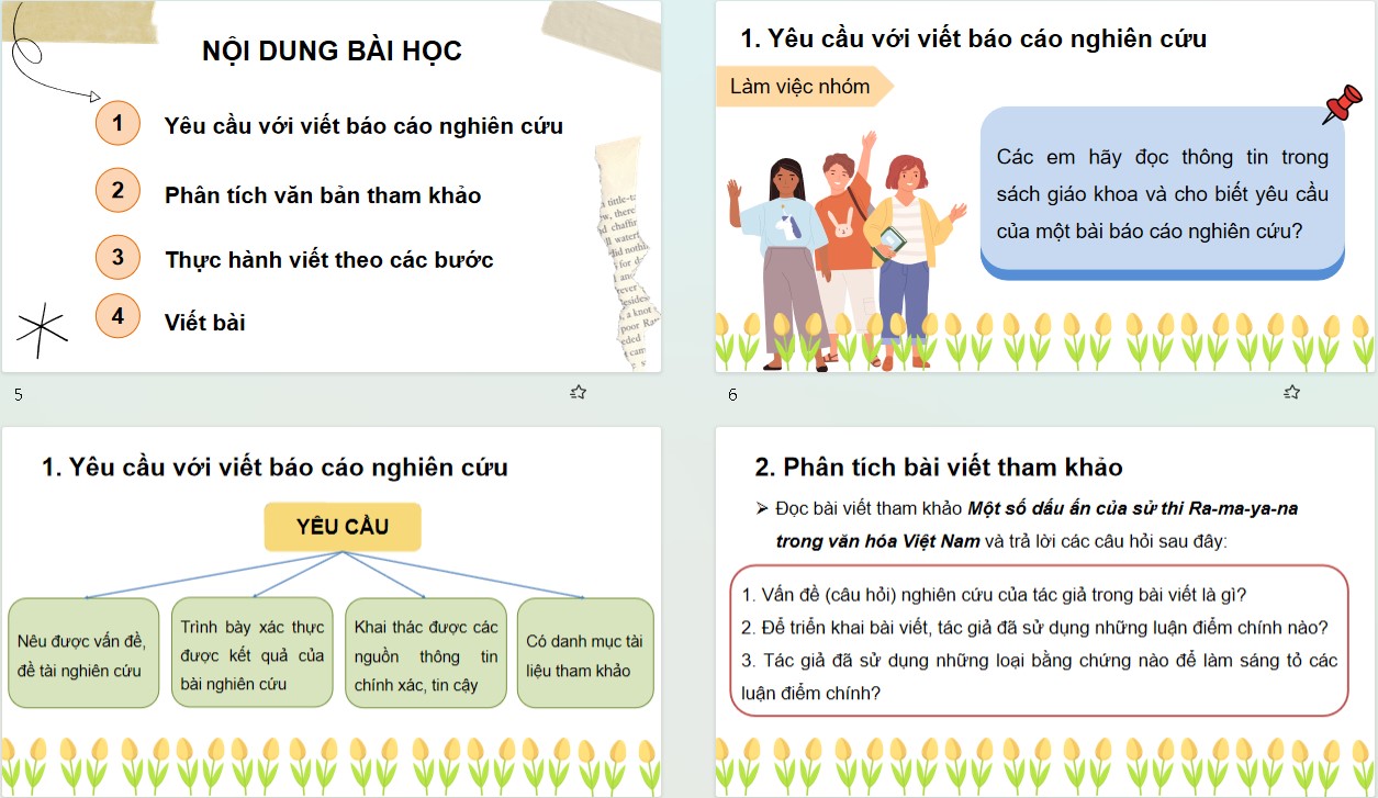 Viết báo cáo nghiên cứu về một vấn đề