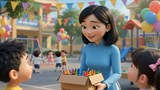Video mở đầu Đạo đức 2 Bài 3: Kính trọng thầy giáo, cô giáo (AI)
