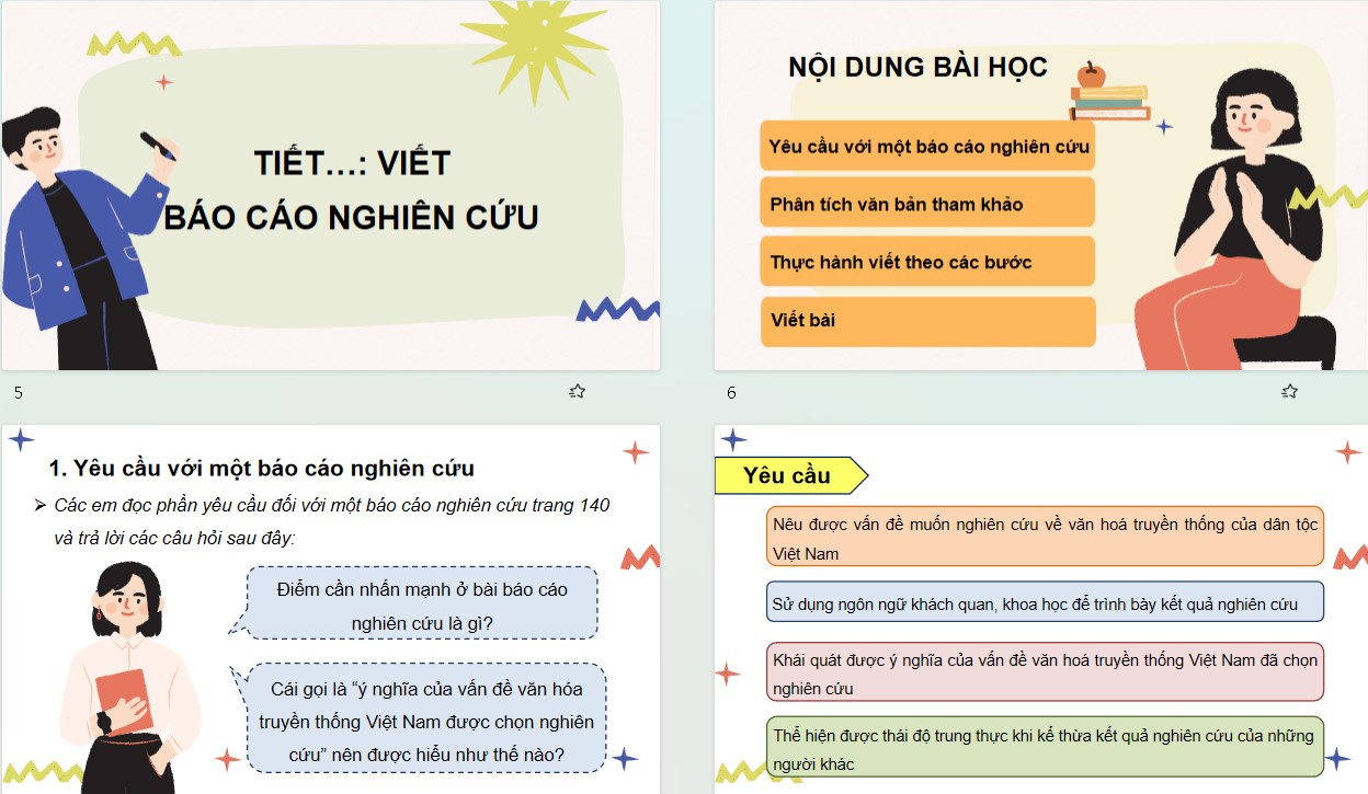 Giáo án PPT Văn 10 KNTT Viết báo cáo nghiên cứu (Về một vấn đề văn hóa truyền thống Việt Nam)