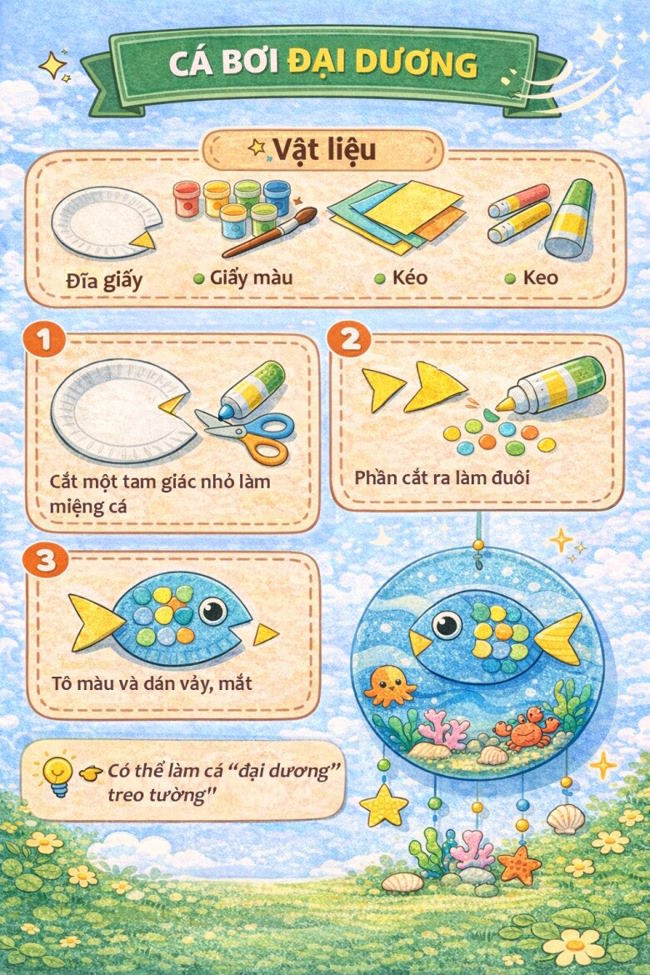 Làm cá từ đĩa giấy
