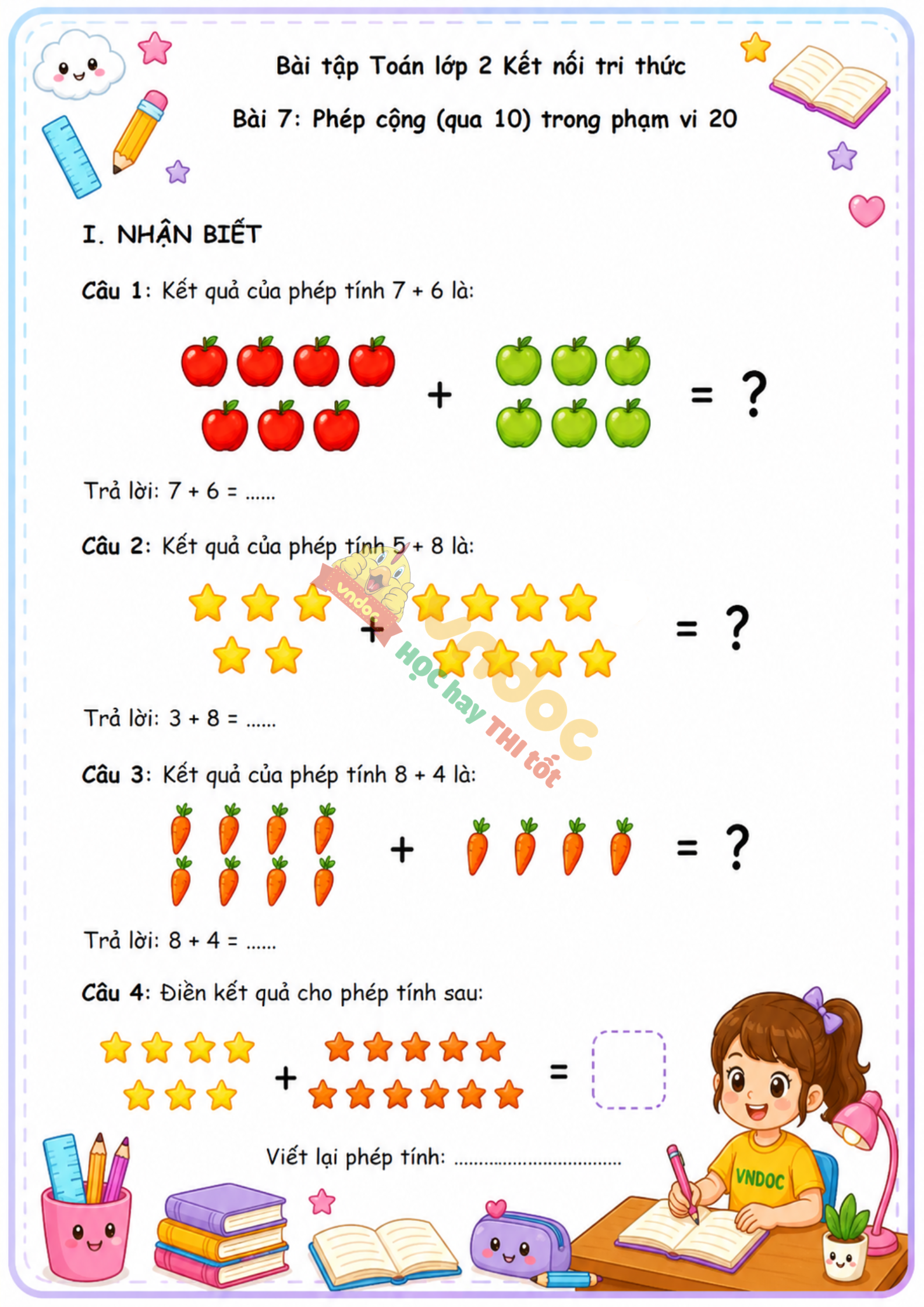 bai tap toan lop 2 bai 7 phep cong qua 10 trong pham vi 20 h1*960921