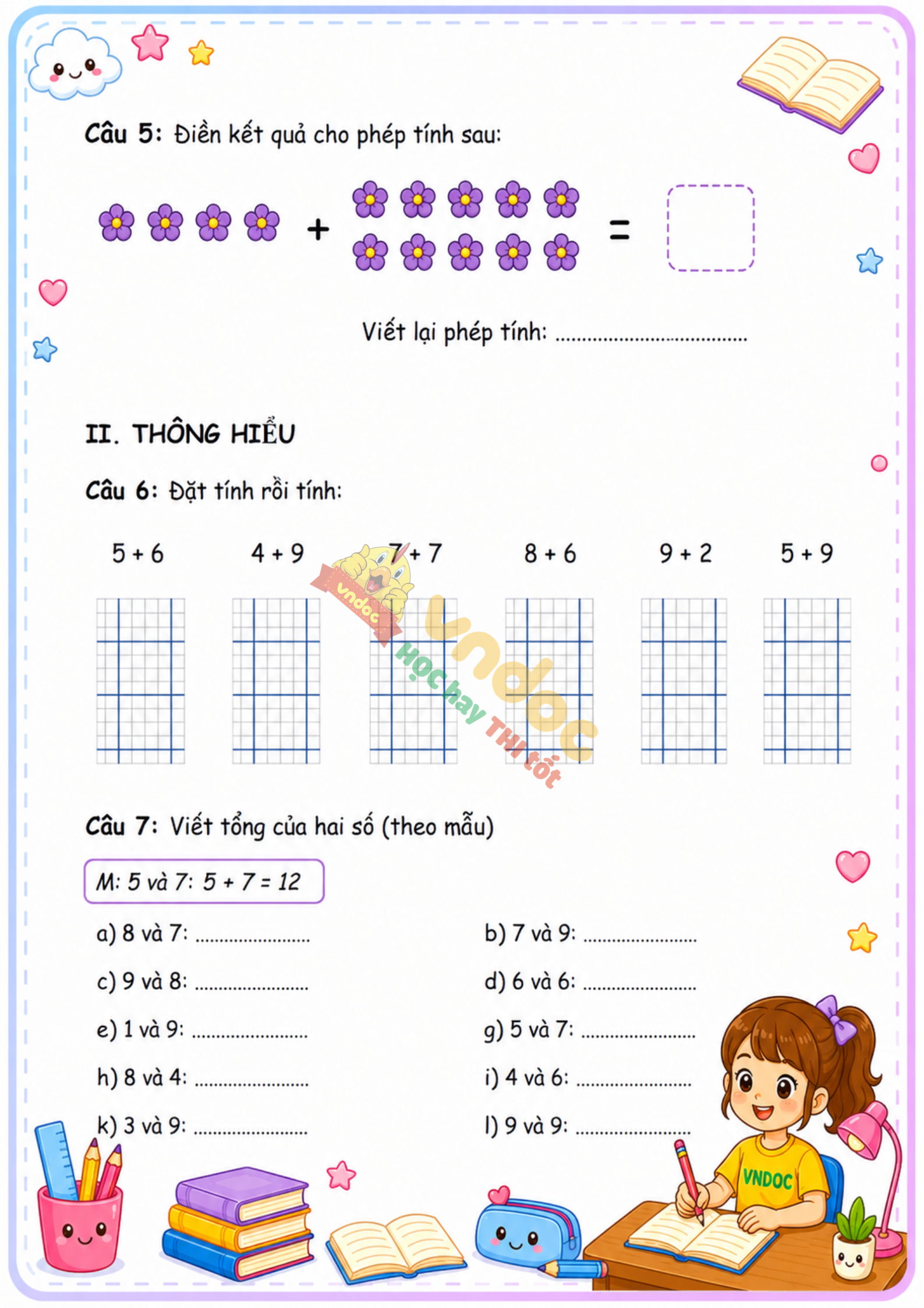 bai tap toan lop 2 bai 7 phep cong qua 10 trong pham vi 20 h2*960920
