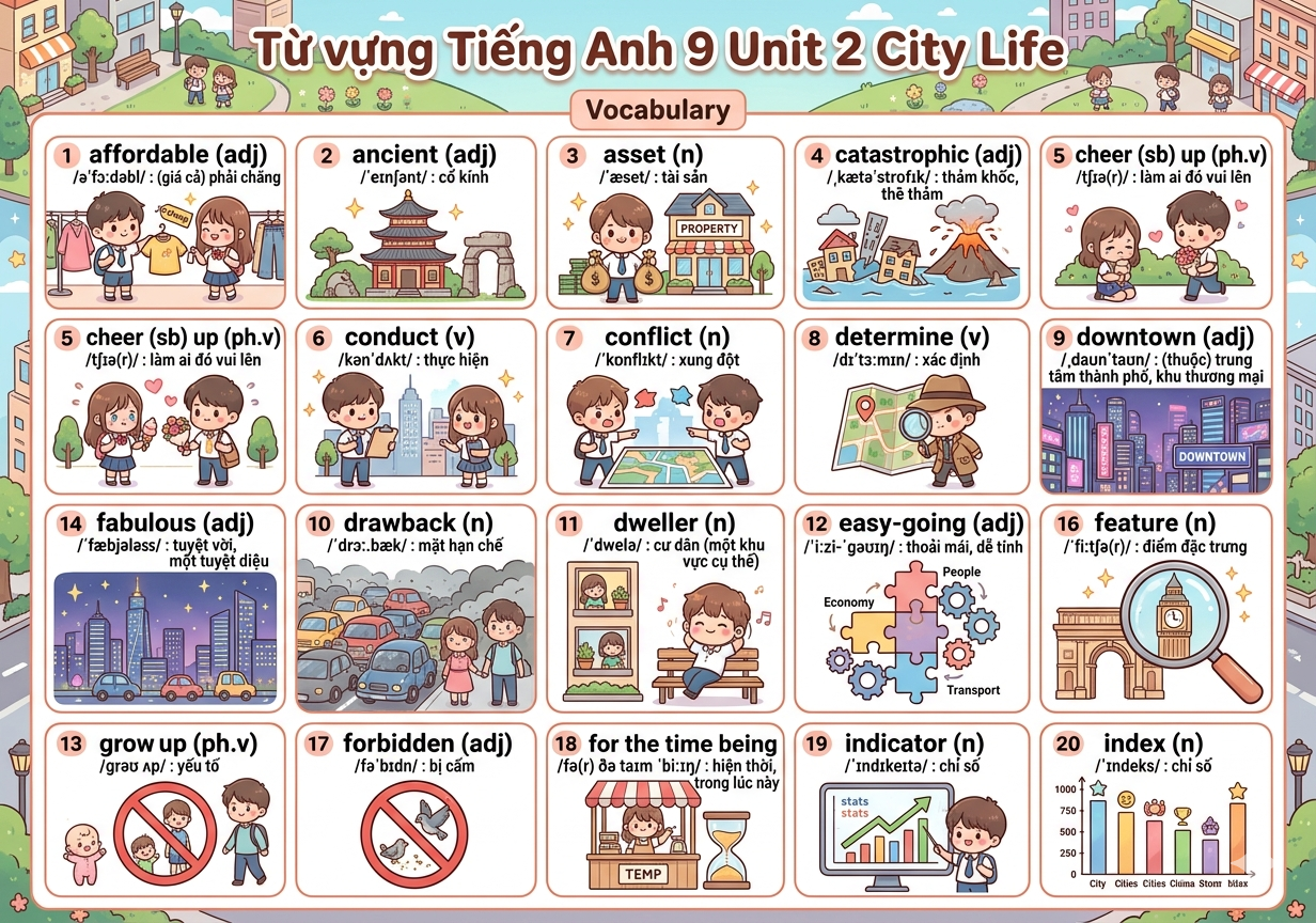 Từ vựng Unit 2 lớp 9