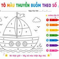 Tranh tô màu theo số chủ đề PTGT cho bé 4-5 tuổi