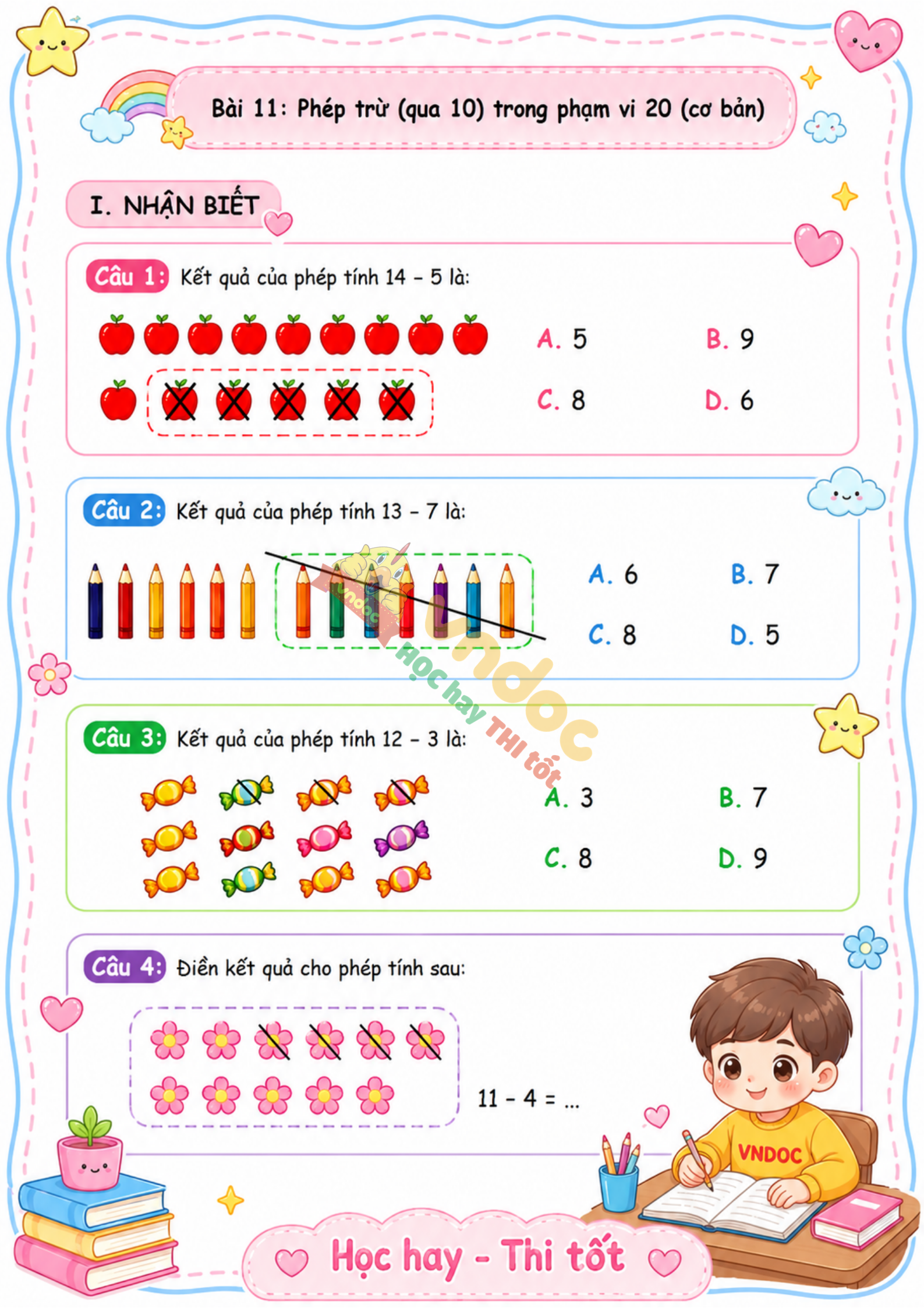 BT toan lop 2 Bai 11 phep tru qua 10 trong pham vi 20 co ban h1*966292