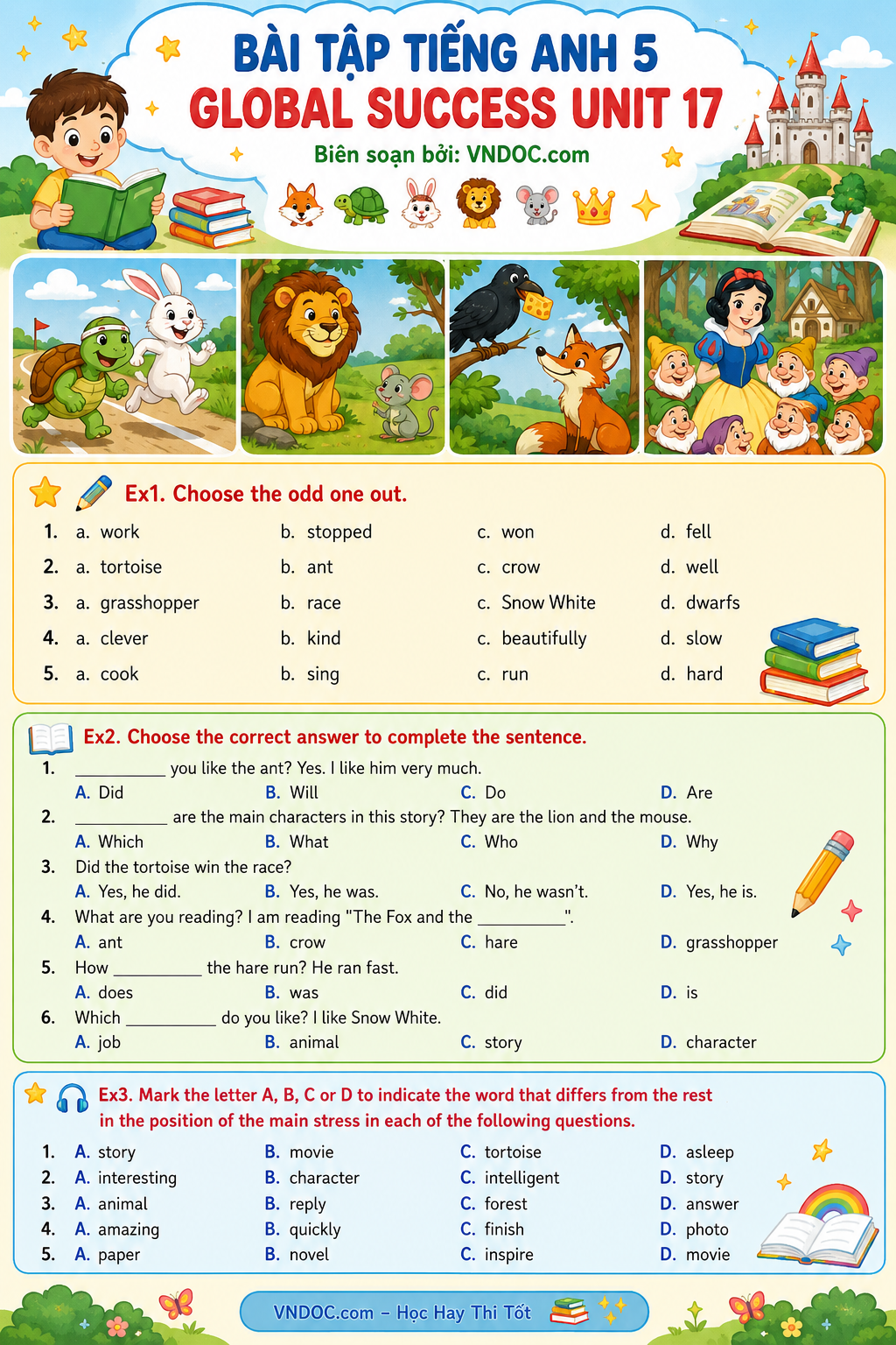 Bài tập tiếng Anh 5 Global Success Unit 17 Stories for children