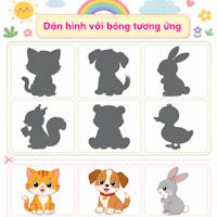 Câu lệnh tạo tranh “dán hình với bóng tương ứng” cho trẻ giải trí và học tập