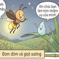 Truyện ngụ ngôn: Đom đóm và giọt sương